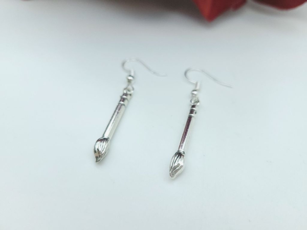 Pinsel Ohrringe silberfarben